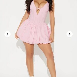 Fashion nova pink bubble dress